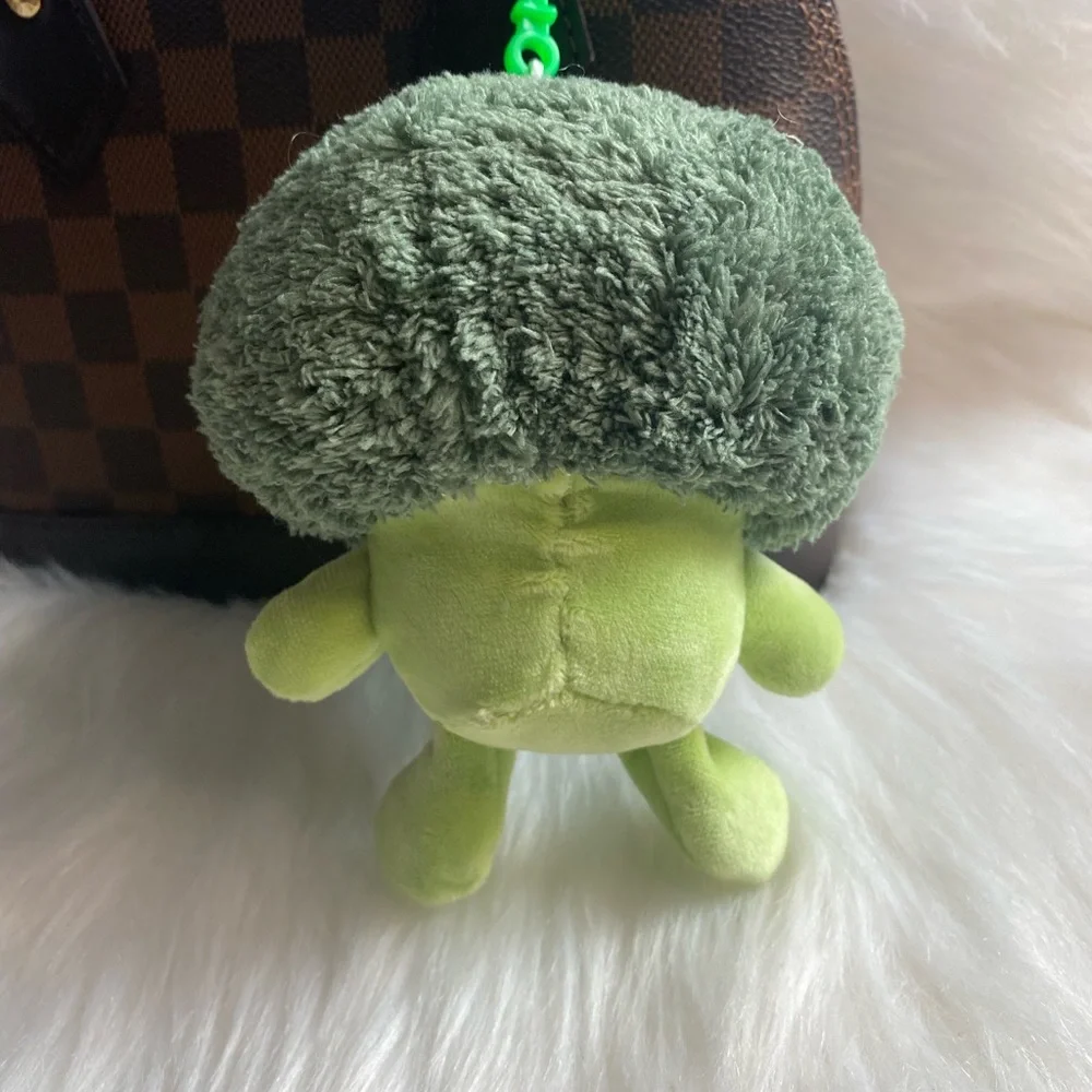 Broccoli Pompom Bag Charm Keychain Car Key Fob Plush Gift Cute New Handmade